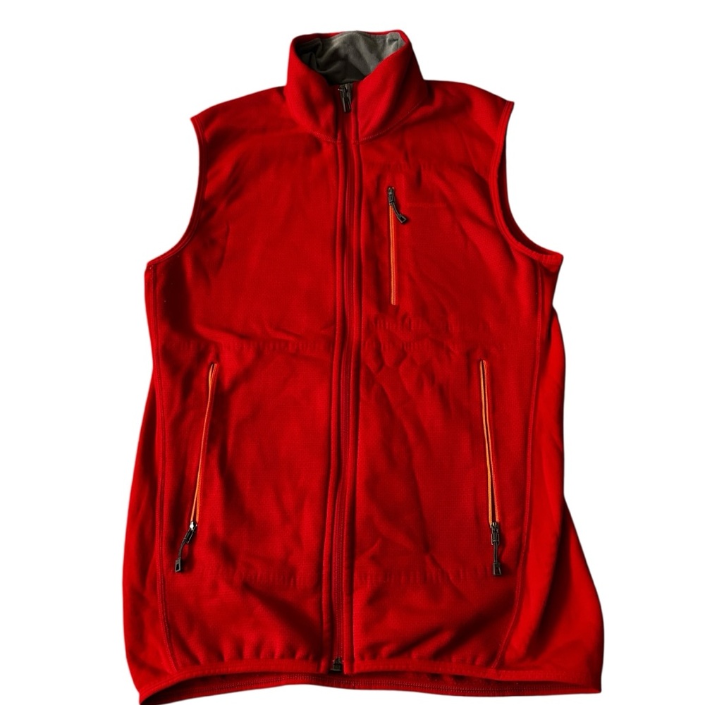 Patagonia Men's Piton Hybrid Vest, Red and Orange, Size Small. Full Zip